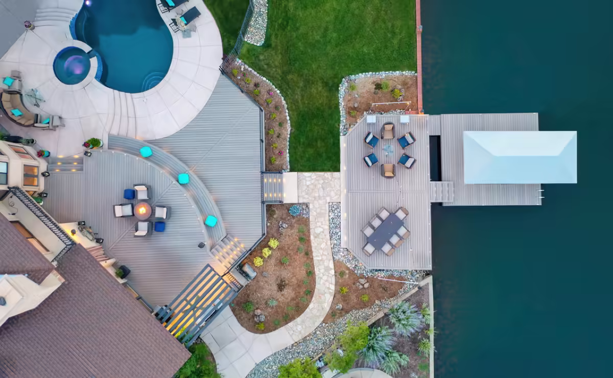 Deck built for the Lakeshore project by Stone Ridge Decking
